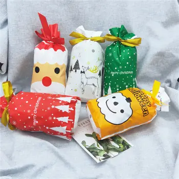 2020 Noel Şeker Çanta Şerit İpli Çanta Şeker Çerez Paketi Cep Hediye 50 ADET Çanta