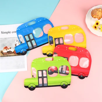 5 ADET Karikatür Araba Şekli Şeker hediye keseleri Çerez plastik poşetler Oyuncaklar İçin Aperatif Pişirme Paketi Çantası Çocuklar Doğum Günü Partisi Kaynağı