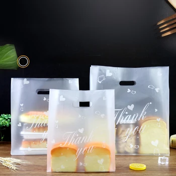 50 adet plastik poşetler Teşekkür Ederim Çerez Çantası Ambalaj Poşetleri Hediye İçin Teşekkür Ederim Çanta Küçük İş ekmek kulplu çanta Parti