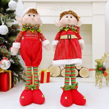 60cm Kırmızı Noel Elf Bebek Noel Süs 2023 Yeni Yıl Hediyeleri Noel Masa Süslemeleri Ev için Doğum Noel