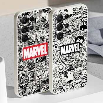 Avengers Marvel Logo lüks Sıvı Halat telefon kılıfı için Samsung Galaxy S22 S21 S20 FE S10 Not 20 10 artı Lite Ultra 5G Funda