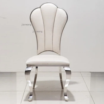 Avrupa Arkalığı yemek sandalyeleri Lüks yemek odası mobilyası Özel deri Resepsiyon Koltuğu Modern Restoran yemek sandalyesi