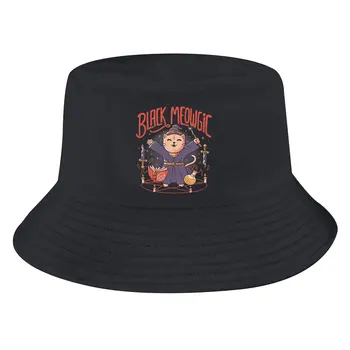 Baphomet Şeytan Lucifer Kova Şapka Siyah Meowgic Sevimli Evil Kedi Sihirli erkek kadın Balıkçı Kap Hip Hop Plaj Güneş Balıkçılık Şapka