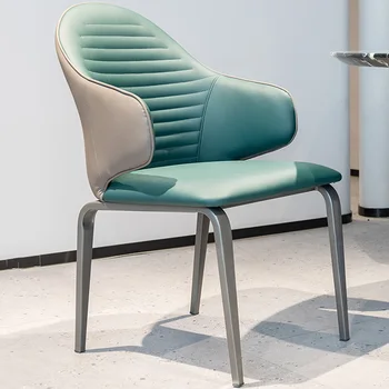 Deri El yemek sandalyeleri Modern Ofis Lüks Mobil Tabure Tasarım Relax Oyun Koltuk Zarif Sillas Nordica Bahçe Mobilyaları