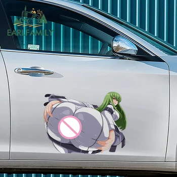 EARLFAMILY 43cm x 32.4 cm Kod Geass Anime Hentai Göt Kız Araba Çıkartmaları vinil araç örtüsü Çıkartması Su Geçirmez Pencereler RV Dekorasyon