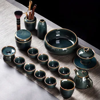 Gaiwan Çin Çay seti Kung Fu Demlik Porselen Jingdezhen Çay Seti Seramik Hediye Porcelana Chinesa Çay Aksesuarları GPF13XP