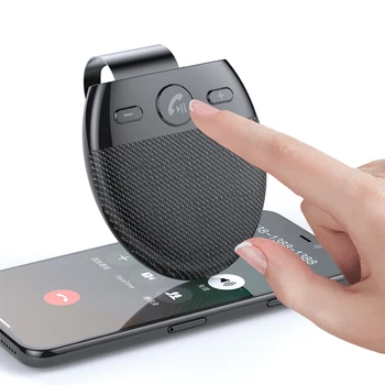 Kablosuz bluetooth Araç Kiti Güneşlik Handsfree Hoparlör Ses Adaptörü Gürültü İptal Desteği Siri Ses Kontrolü iPhone için