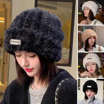 Kış Kabarık Kürk Şapka Kadınlar için Kore Moda Yumuşak Peluş Şapka Rusya Açık Kar Soğuk Sıcak Benines kulak koruyucu soğuk şapka
