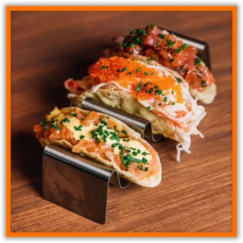 Meksika Tacos Standı Gözleme Raf mutfak gereçleri Gadget paslanmaz çelik dirsek Raf Tutucu Klip Meksika Sofra Alet Bar