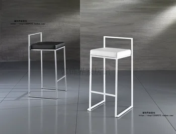 Sıcak satış yeni Nordic ışık lüks bar sandalyesi eyer deri bar sandalyesi modern basit ev arkalığı bar taburesi cafe bar taburesi