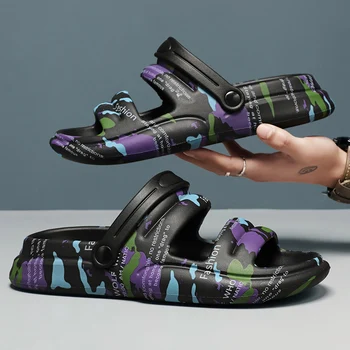 Yeni Moda Düz Sandalet Erkekler için Yaz 2023 Rahat kaymaz Flip Flop Erkekler Açık plaj ayakkabısı Rahat Erkekler Sandalias Hombre