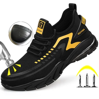 YUPINJIA güvenlik ayakkabıları çelik burunlu iş çizmeleri anti-smash iş ayakkabısı inşaat iş güvenliği botları erkek botları Yeni iş sneakers