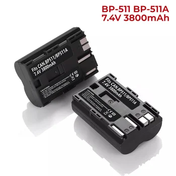 1-5 Paket 3800mA BP - 511 BP-511A Yedek canon için pil EOS 5D, 50D, D60, 300D, D30, Öpücük Powershot G5, Pro 1, G2, dijital fotoğraf makineleri