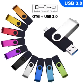 10 ADET Ücretsiz Logo OTG USB flash sürücü Kalem Sürücü 64 GB 32 GB 16 GB 8 GB 4 GB USB Sopa 3.0 Pendrive Bilgisayar / Android Telefon