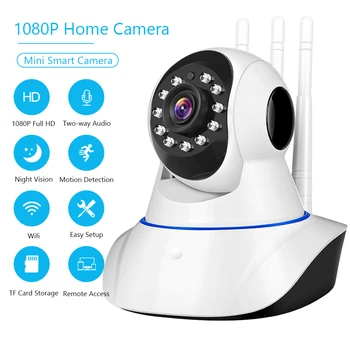 1080P HD ev güvenlik kamerası 2MP Kablosuz WiFi Gözetim Kamera bebek izleme monitörü Desteği Gece Görüş İki yönlü Ses Görüş CCTV