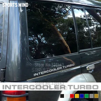 2 Adet Intercooler Turbo vinil Araba Çıkartmaları Mitsubishi Pajero Shogun Montero Delica Aksesuarları Otomobiller Araba-Styling
