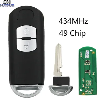 2 Düğme 434 MHz 49 Çip Uzaktan Anahtar Kesilmemiş küçük anahtar İle Mazda CX-5 için fit