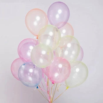 20 Adet / grup 12 inç Kristal Kabarcık Balonlar Renkli Şeffaf Lateks Balonlar Doğum Günü Partisi Dekoru Düğün Yaz Helyum Globals