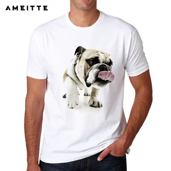 2019 Komik Yaramaz İngilizce Bulldog T-Shirt Yaz Kötü Köpek Tasarım T Shirt erkek Serin Kısa Kollu Üstleri Tee