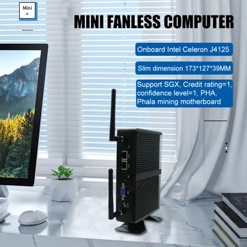 2022 Küresel Endüstriyel Mini PC Celeron J4125 Dört Çekirdekli Çift LAN Fansız Masaüstü Bilgisayar pfSense WİFİ RS232 mini pc