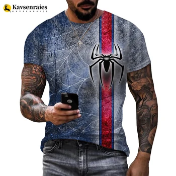 2022 Yeni Moda Örümcek Tasarım 3D Baskı T-shirt Erkekler Kadınlar Yaz Casual Harajuku Tarzı Tshirt Hip Hop Streetwear Boy Üstleri