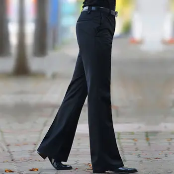 2023 Yeni Bahar Sonbahar Moda Erkek Klasik Tüm Maç Uzun Takım Elbise Pantolon Erkek Düz Renk Erkekler Rahat İş Flare Pantolon S50