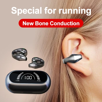 2023 YENİ Kemik İletim Kulaklık Bluetooth 5.2 kulak klipsi Kulak Küpe kablosuz kulaklıklar Spor Kulaklıklar Kulak Kancası Mic ile