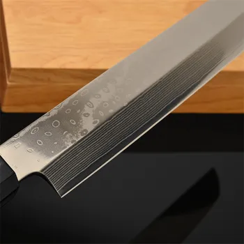 27 cm, 10.5 inç VG10 Şam Çelik Suşi Somon Fileto Kiritsuke Sashimi Sujihiki japon bıçağı Profesyonel Saya, kapak
