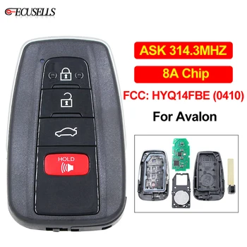 3 + 1/4 Düğme Uzaktan akıllı araba Anahtarı Fob ASK 314.3 MHz 8A Çip HYQ14FBE FCC ID: 14FBE-0410-US Toyota Avalon 2018 için 2019 2020 2021