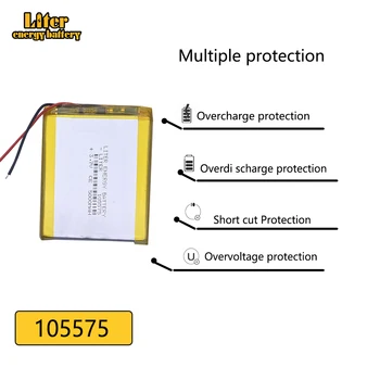 3.7 V 5000mAh 105575 Polimer Lityum LiPo şarj edilebilir pil İçin GPS DVD PAD E-kitap tablet pc laptop taşınabilir güç kaynağı video oyunu