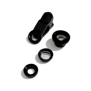 3 İn 1 Cep Telefonu Lens Kiti Geniş Açı Makro Balıkgözü Lensler Çok Fonksiyonlu Pratik Ultra taşınabilir iPhone Samsung Huawei için