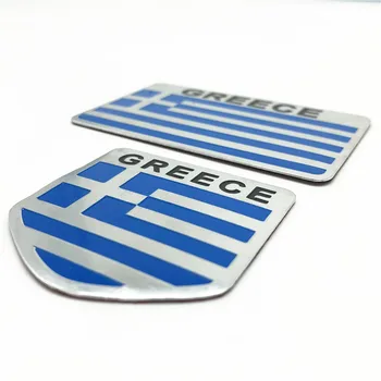 3D Alüminyum Alaşımlı Yunanistan Ulusal Bayrak Araba Sticker Amblem Rozet Çıkartması Aksesuarları Motosiklet Laptop İçin Pencere Araba Hood Tampon