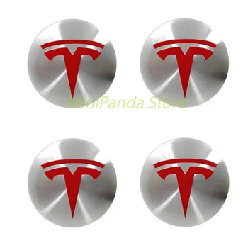 4 adet Set Araba Tekerlek Merkezi Hub Caps Kapak Etiketler Çıkartması Tesla Modeli 3 Y S X