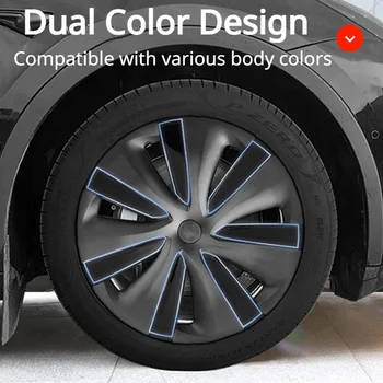 4 ADET teker göbeği kapağı Değiştirme Performanslı Tekerlek Kapağı Otomobil Jant Kapağı Tam jant kapağı Aksesuarları Tesla Modeli Y 2018-2023 19 İnç