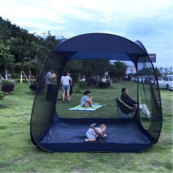 5-8 Kişi Büyük Uzay Açık Gazlı Bez Çadır Tam Otomatik Hitch-ücretsiz Hızlı açılış Bahçe Yard Anti-sivrisinek Plaj Örgü Pergola