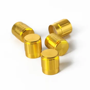 5 ADET WH148 15 * 17mm Potansiyometre Topuzu Kapağı Altın Alüminyum Alaşım Topuzu Kapakları