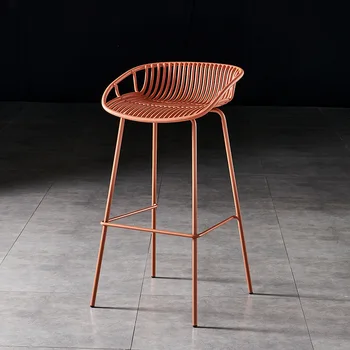 7 Renk İskandinav Ferforje kafe sandalyesi Minimalist Modern yüksek bar sandalyesi Cafe ışık lüks yaratıcı dış mekan mobilyası WRXYH