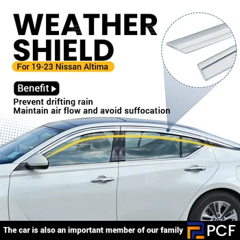 ABS Krom Yan Pencere Siperliği Havalandırma Tonları Güneş Yağmur Guard İçin Fit 2019-2022 2023 Nissan Altima Araba Aksesuarları Süslemeleri