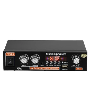 AG01 45 W+45 W Güç Ses Karaoke Ev Sineması Amplifikatör 2 Kanal D Sınıfı Amplifikatör USB / SD AUX FM Radyo Hoparlör Amplifikatör
