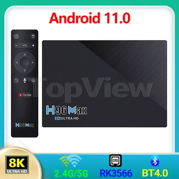 Android 11.0 H96 MAX RK3566 Medya Oynatıcı 2.G / 5G Çift Wifi LAN 1000 M BT4. 0 4 K HD Klavye Set Üstü Kutusu TV Kutusu 8 GB/4 GB Yeni