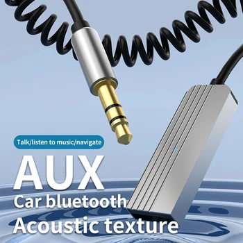 Araba bluetooth Alıcısı 5.2 5.0 Stereo Kablosuz USB 3.5 mm Jack AUX Ses Adaptörü Müzik Mic Handsfree Çağrı Araç Kiti için Hoparlör