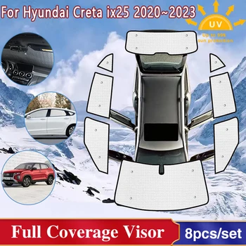 Araba pencere şemsiyeleri Hyundai Creta Aksesuarları İçin ıx25 Cantus SU2 2020 ~ 2023 Cam Güneş Şemsiyeleri Korumak Visor Araba Aksesuarları
