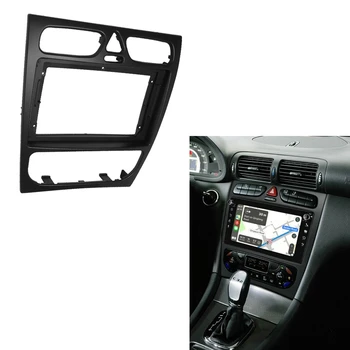 Araba Radyo Fasya Benz C sınıfı İçin W203 02-04 DVD Stereo Çerçeve Plaka Adaptörü Montaj Dash Kurulum Çerçeve Trim Kiti