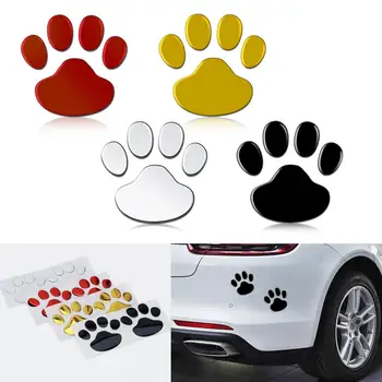 Araba Sticker Serin Tasarım Pençe 3D Hayvan Köpek Kedi Ayı Ayak İzi Ayak İzi Çıkartması Araba Çıkartmaları Gümüş Kırmızı Siyah Altın