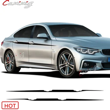 Araba Styling Kapı Yan Üst Çizgili Bel Vinil süslü çıkartmalar BMW 4 Serisi İçin Gran Coupe F36 Aksesuarları
