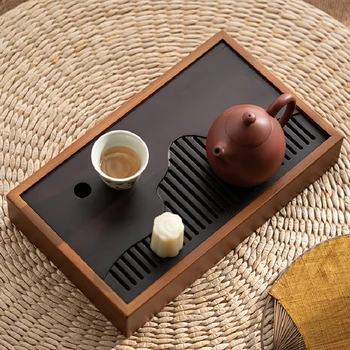 Bambu çay seti Tepsisi Çin Kungfu çay seti Tepsisi Su Depolama Küçük Ev Kuru çay masası çay seti Aksesuarları çay tepsisi