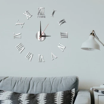 Basit Yaratıcı DIY Dijital Saat Sessiz duvar saati Yatak Odası Oturma oda duvar dekorasyonu Sticker Saat Punch-Ücretsiz ev duvar dekoru