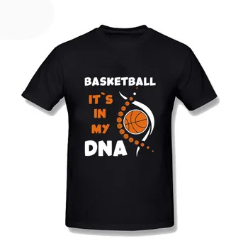 Basketbol Bu Benim DNA Komik Oyuncu Takım Spor T Shirt erkek tişört Streetwear Geek Hipster Pamuk Tee Gömlek Siyah Artı Boyutu
