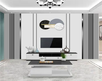 beibehang Özelleştirilmiş TV arka plan modern oturma odası kanepe film ve televizyon geometrik dikey şerit papier peint duvar kağıdı