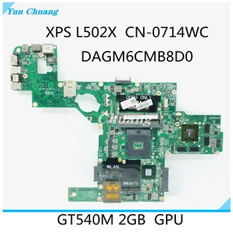 CN-0714WC 0714WC DAGM6CMB8D0 Anakart İçin Dell XPS L502X laptop anakart HM67 DDR3 GT540M 2GB GPU Test 100 % çalışma Anakart